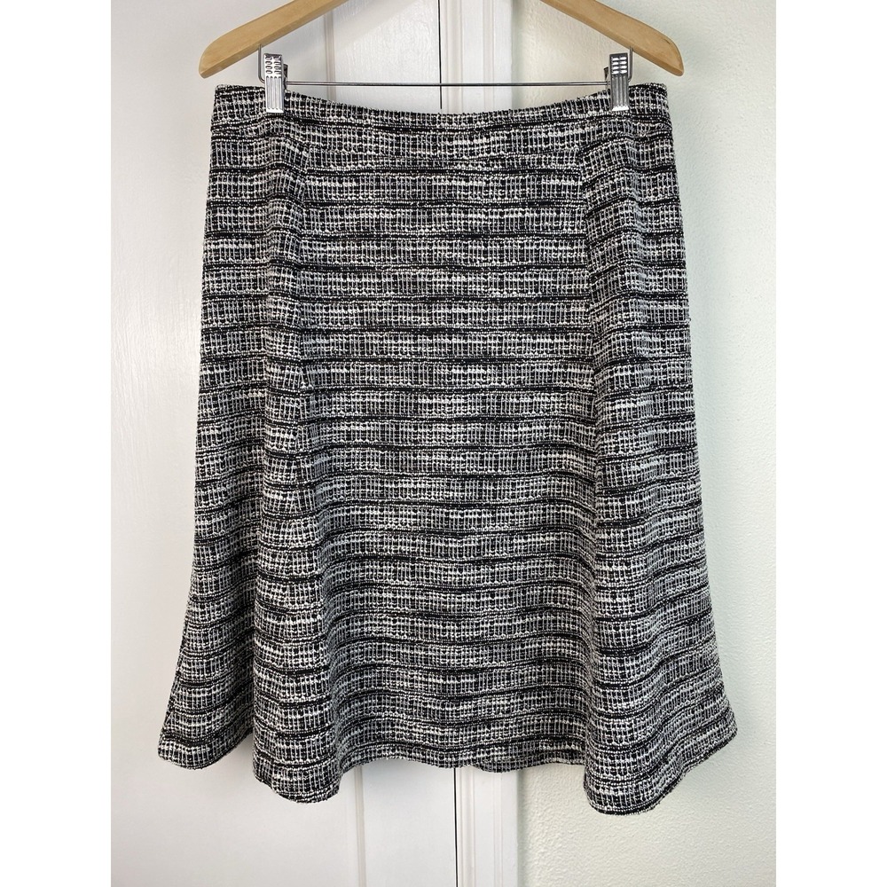 NWT Talbots Women's 12 Black White Tweed A-Line Skirt $109